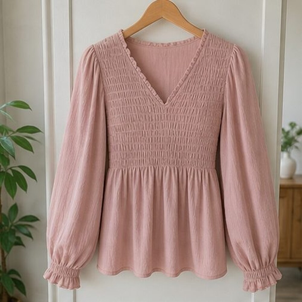 Blush Smocked Top